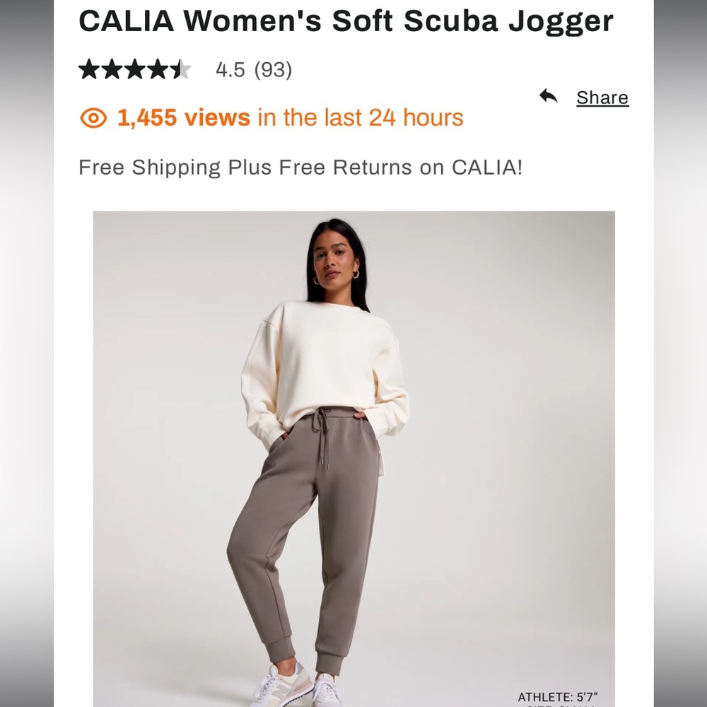 NWT CALIA Women’s Scuba Jogger L Large